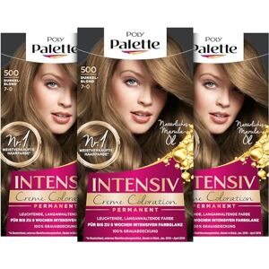 Palette Coloration Intense Cream 7-0/500 Blond Foncé Niveau 3 (3 x 115 ml), Coloration Permanente Jusqu'à 8 semaines de Brillance intense et Couverture 100% des cheveux blancs - Publicité Palette Coloration Intense Cream 7-0/500 Blond Foncé Niveau 3 (3 x 115 ml), Coloration Permanente Jusqu'à 8 semaines de Brillance intense et Couverture 100% des cheveux blancs - Publicité