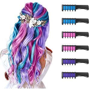 MSDADA 6 Pièces Fluorescente Peigne à Craie pour Cheveux, Cheveux Craie Peignes de Craie Temporaire Dye Couleur de Brosse pour Filles Enfants Cadeau d'anniversaire, Fête, Cosplay (Bleu + Rose + Violet) - Publicité MSDADA 6 Pièces Fluorescente Peigne à Craie pour Cheveux, Cheveux Craie Peignes de Craie Temporaire Dye Couleur de Brosse pour Filles Enfants Cadeau d'anniversaire, Fête, Cosplay (Bleu + Rose + Violet) - Publicité