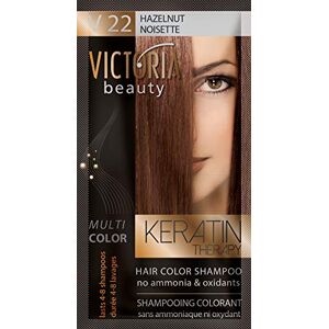 Victoria Beauty Lot de 6 shampooings colorants Traitement kératine Sans ammoniaque (Noisette) - Publicité Victoria Beauty Lot de 6 shampooings colorants Traitement kératine Sans ammoniaque (Noisette) - Publicité