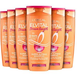 L'Oreal Paris L'Oréal Paris Elvital Shampooing anti-fourches, pour cheveux longs de rêve, à l'huile de ricin, Dream Length Super Renforcement, 6 x 300 ml - Publicité L'Oreal Paris L'Oréal Paris Elvital Shampooing anti-fourches, pour cheveux longs de rêve, à l'huile de ricin, Dream Length Super Renforcement, 6 x 300 ml - Publicité