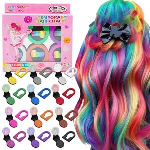 GAOMESIA Lot de 12 Craies pour Cheveux Colorées, Teinture Temporaire Lavable pour Enfants et Adultes, Idéal pour Filles et Garçons, Cadeau Anniversaire, Noël, Fête et Carnaval - Publicité GAOMESIA Lot de 12 Craies pour Cheveux Colorées, Teinture Temporaire Lavable pour Enfants et Adultes, Idéal pour Filles et Garçons, Cadeau Anniversaire, Noël, Fête et Carnaval - Publicité