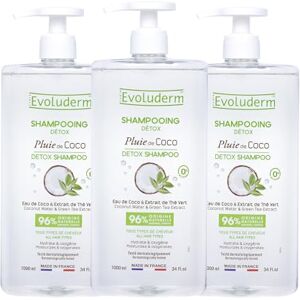 Evoluderm Shampoing Détox Pluie de Coco 1000 ml 96% d'Origine Naturelle Végan Fabrication Française Lot de 3 x 1000 ml - Publicité Evoluderm Shampoing Détox Pluie de Coco 1000 ml 96% d'Origine Naturelle Végan Fabrication Française Lot de 3 x 1000 ml - Publicité