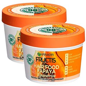 Garnier Fructis Lot de 2 masques capillaires alimentaires 3 en 1 pour réparation Papaye, 2 bocaux de 390 ml - Publicité Garnier Fructis Lot de 2 masques capillaires alimentaires 3 en 1 pour réparation Papaye, 2 bocaux de 390 ml - Publicité