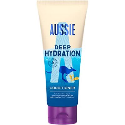 Aussie Deep Hydration Après-Shampoing Vegan, Hydratation Intense Pour Cheveux Très Secs, Épais Et Bouclés À L’Huile D’Avocat, De Jojoba Et De Noix De Macadamia, 200 ml - Publicité Aussie Deep Hydration Après-Shampoing Vegan, Hydratation Intense Pour Cheveux Très Secs, Épais Et Bouclés À L’Huile D’Avocat, De Jojoba Et De Noix De Macadamia, 200 ml - Publicité