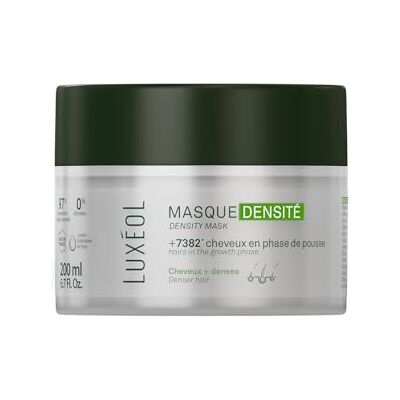 Luxéol Masque Densité +7382 Cheveux En Phase De Pousse* Apporte Force, Brillance & Densité 97% d'ingrédients d'origine naturelle Sans Silicones Fabriqué en France 200 ml - Publicité Luxéol Masque Densité +7382 Cheveux En Phase De Pousse* Apporte Force, Brillance & Densité 97% d'ingrédients d'origine naturelle Sans Silicones Fabriqué en France 200 ml - Publicité