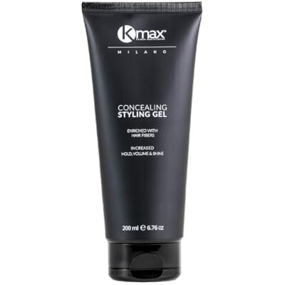 Kmax Thickening Styling Gel, gel redensifiant aux fibres de kératine pour cheveux clairsemés (Châtain moyen) - Publicité Kmax Thickening Styling Gel, gel redensifiant aux fibres de kératine pour cheveux clairsemés (Châtain moyen) - Publicité