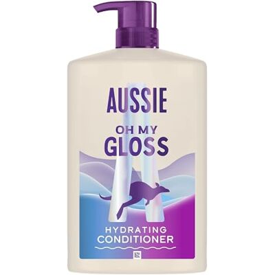 Aussie Oh My Gloss. Après-shampoing hydratant 1000ml. Adoucit et lisse les cheveux secs et ternes. Infusé à l'huile de noix de macadamia australienne. Végan et sans cruauté envers les - Publicité Aussie Oh My Gloss. Après-shampoing hydratant 1000ml. Adoucit et lisse les cheveux secs et ternes. Infusé à l'huile de noix de macadamia australienne. Végan et sans cruauté envers les - Publicité