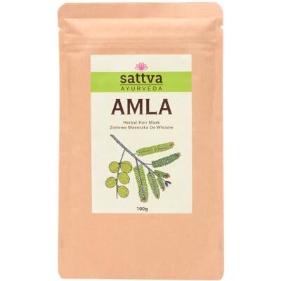 Masque Capillaire aux Herbes Amla SATTVA - Renforce & Brille - 100g - Publicité Masque Capillaire aux Herbes Amla SATTVA - Renforce & Brille - 100g - Publicité