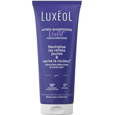 Luxéol LUXEOL Après-Shampooing Violet Neutralise Les Reflets Jaunes & Corrige Les Reflets Cuivrés* Ravive la Couleur* Contient Un Pigment Violet Correcteur Fabriqué en France 200 ml - Publicité Luxéol LUXEOL Après-Shampooing Violet Neutralise Les Reflets Jaunes & Corrige Les Reflets Cuivrés* Ravive la Couleur* Contient Un Pigment Violet Correcteur Fabriqué en France 200 ml - Publicité