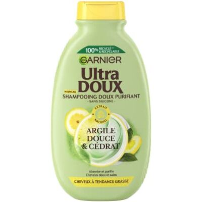 Garnier Ultra Doux Argile Cédrat Shampooing purifiant 250ml - Publicité Garnier Ultra Doux Argile Cédrat Shampooing purifiant 250ml - Publicité
