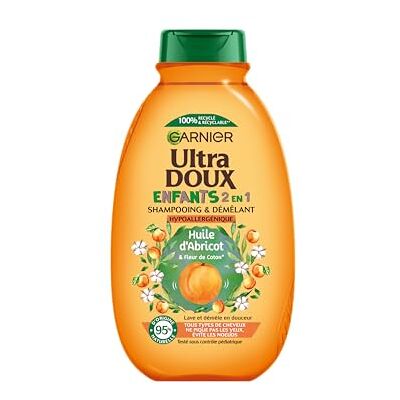 Garnier Ultra Doux Enfants Shampooing 2 en 1 Abricot et Fleur de Coton 400ml - Publicité Garnier Ultra Doux Enfants Shampooing 2 en 1 Abricot et Fleur de Coton 400ml - Publicité