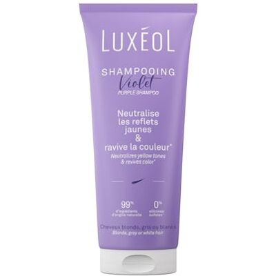 Luxéol LUXEOL Shampooing Violet Neutralise Les Reflets Jaunes & Corrige Les Reflets Cuivrés* Ravive la Couleur* Contient Un Pigment Violet Correcteur Fabriqué en France 200 ml - Publicité Luxéol LUXEOL Shampooing Violet Neutralise Les Reflets Jaunes & Corrige Les Reflets Cuivrés* Ravive la Couleur* Contient Un Pigment Violet Correcteur Fabriqué en France 200 ml - Publicité
