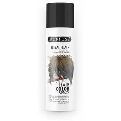 MORFOSE Royal Black Temporary Hair Color Spray 150ml – Spray teinture capillaire temporaire Couleurs tendances et éclatantes avec tenue jusqu'à 24 heures, facile à enlever au lavage - Publicité MORFOSE Royal Black Temporary Hair Color Spray 150ml – Spray teinture capillaire temporaire Couleurs tendances et éclatantes avec tenue jusqu'à 24 heures, facile à enlever au lavage - Publicité