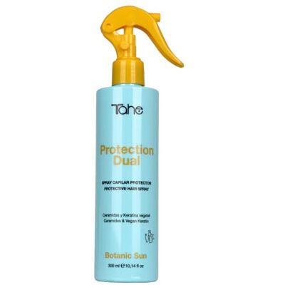 Tahe Botanic Sun Spray capillaire protecteur solaire Protection Dual avec Céramides et Kératine végétale, 300 ml - Publicité Tahe Botanic Sun Spray capillaire protecteur solaire Protection Dual avec Céramides et Kératine végétale, 300 ml - Publicité