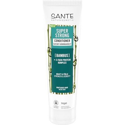 Sante Naturkosmetik Super Strong Après-shampoing en bambou bio + complexe triple protéines, après-shampoing végétalien sans silicone, nourrit et renforce les cheveux fragiles, pour une sensation plus - Publicité Sante Naturkosmetik Super Strong Après-shampoing en bambou bio + complexe triple protéines, après-shampoing végétalien sans silicone, nourrit et renforce les cheveux fragiles, pour une sensation plus - Publicité