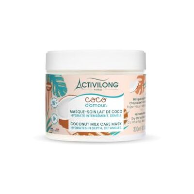 Activilong Masque-Soin Lait de Coco Coco d'Amour Hydrate Intensément & Démêle Cheveux Ondulés à Crépus 97% d'ingrédients d'origine naturelle Made in France 300 ml - Publicité Activilong Masque-Soin Lait de Coco Coco d'Amour Hydrate Intensément & Démêle Cheveux Ondulés à Crépus 97% d'ingrédients d'origine naturelle Made in France 300 ml - Publicité
