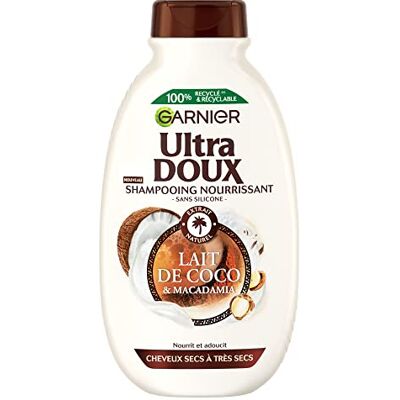 Garnier Ultra Doux Shampooing Assouplissant lait de coco 300 ml - Publicité Garnier Ultra Doux Shampooing Assouplissant lait de coco 300 ml - Publicité