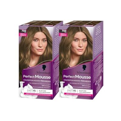 Schwarzkopf Perfect Mousse Coloration Cheveux Mousse Permanente sans Ammoniaque Masque Soin 96% d'ingrédients d'origine naturelle Blond Foncé 700 Lot de 2 - Publicité Schwarzkopf Perfect Mousse Coloration Cheveux Mousse Permanente sans Ammoniaque Masque Soin 96% d'ingrédients d'origine naturelle Blond Foncé 700 Lot de 2 - Publicité