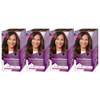 Schwarzkopf Perfect Mousse Coloration Cheveux Mousse Permanente Sans Ammoniaque Masque Soin 96% D'ingrédients D'origine Naturelle Noisette 668 Lot de 4 - Publicité Schwarzkopf Perfect Mousse Coloration Cheveux Mousse Permanente Sans Ammoniaque Masque Soin 96% D'ingrédients D'origine Naturelle Noisette 668 Lot de 4 - Publicité