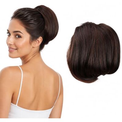 CAISHA CChignon Hepburn Extension De Cheveux Synthétiques Postiche Fermeture Par Cordon Mélange Marron Foncé HD5 - Publicité CAISHA CChignon Hepburn Extension De Cheveux Synthétiques Postiche Fermeture Par Cordon Mélange Marron Foncé HD5 - Publicité
