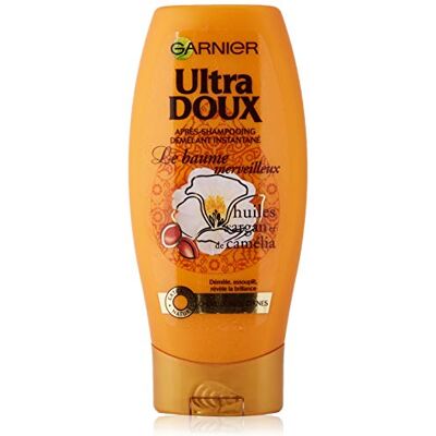 Garnier Ultra Doux Baume Merveilleux Aux Huiles d'Argan et Camélia Baume Démêlant Cheveux Secs - Publicité Garnier Ultra Doux Baume Merveilleux Aux Huiles d'Argan et Camélia Baume Démêlant Cheveux Secs - Publicité