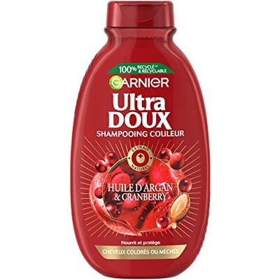 Garnier Ultra Doux Shampooing Couleur argan cranberry 300 ml - Publicité Garnier Ultra Doux Shampooing Couleur argan cranberry 300 ml - Publicité