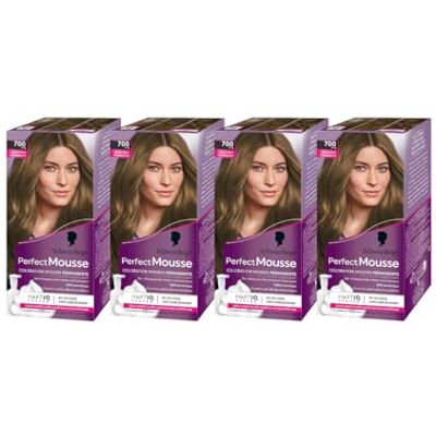 Schwarzkopf Perfect Mousse Coloration Cheveux Mousse Permanente sans Ammoniaque Masque Soin 96% d'ingrédients d'origine naturelle Blond Foncé 700 Lot de 4 - Publicité Schwarzkopf Perfect Mousse Coloration Cheveux Mousse Permanente sans Ammoniaque Masque Soin 96% d'ingrédients d'origine naturelle Blond Foncé 700 Lot de 4 - Publicité