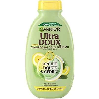 Garnier Ultra Doux Shampooing Purifiant argile cédrat 300 ml - Publicité Garnier Ultra Doux Shampooing Purifiant argile cédrat 300 ml - Publicité