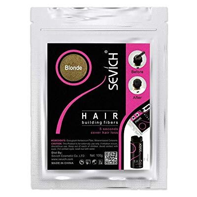 SEVICH Fibres de Cheveux Reconstruction de Cheveux, Fibres de Kératine de Nature pour l'amincissement des cheveux, Fibres Capillaires Densifiantes, recharge 100g blond - Publicité SEVICH Fibres de Cheveux Reconstruction de Cheveux, Fibres de Kératine de Nature pour l'amincissement des cheveux, Fibres Capillaires Densifiantes, recharge 100g blond - Publicité