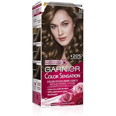 Garnier Color Sensation #5,0 Castaño Luminoso Teinte - Publicité Garnier Color Sensation #5,0 Castaño Luminoso Teinte - Publicité