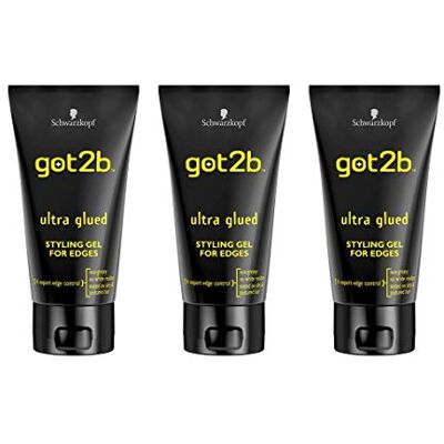 Schwarzkopf got2b Ultra Glued Gel Coiffant Bords 150 ml Lot de 3 - Publicité Schwarzkopf got2b Ultra Glued Gel Coiffant Bords 150 ml Lot de 3 - Publicité
