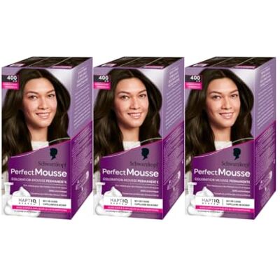 Schwarzkopf Perfect Mousse Coloration Permanente Cheveux Expresso Givré 400 Lot de 3 - Publicité Schwarzkopf Perfect Mousse Coloration Permanente Cheveux Expresso Givré 400 Lot de 3 - Publicité