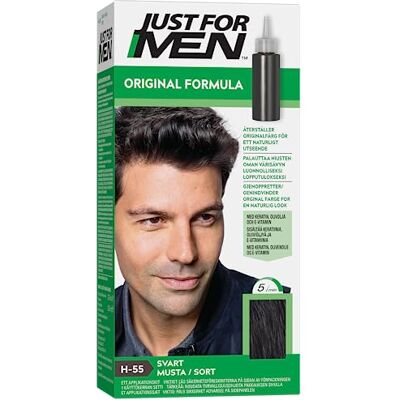 JUST FOR MEN La couleur des cheveux noirs de formule originale restaure la couleur naturelle et donne un look naturel, H55 - Publicité JUST FOR MEN La couleur des cheveux noirs de formule originale restaure la couleur naturelle et donne un look naturel, H55 - Publicité