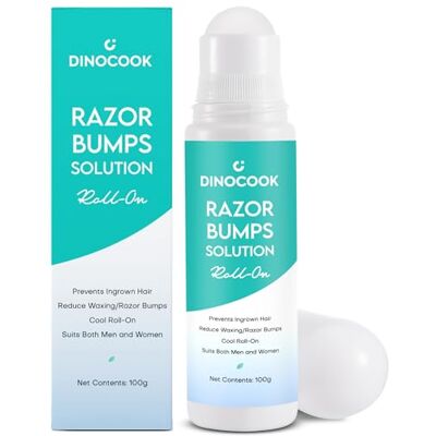 Dinocook Razor Bumps Traitement des cheveux incarnés et des bosses de rasoir pour femmes et hommes, zone du bikini, visage, cou, jambes et aisselles, après-rasage - Publicité Dinocook Razor Bumps Traitement des cheveux incarnés et des bosses de rasoir pour femmes et hommes, zone du bikini, visage, cou, jambes et aisselles, après-rasage - Publicité
