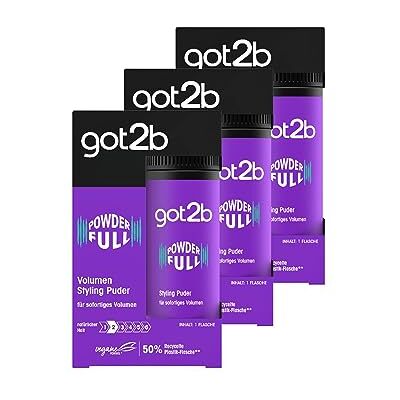 Got2B Poudre coiffante Powderfull (10 g), poudre capillaire pour donner du volume instantané directement à la racine, poudre volumative avec formule légère pour un maintien naturel 3 x 10 g - Publicité Got2B Poudre coiffante Powderfull (10 g), poudre capillaire pour donner du volume instantané directement à la racine, poudre volumative avec formule légère pour un maintien naturel 3 x 10 g - Publicité