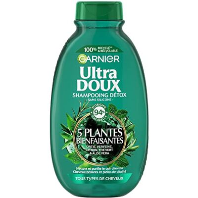 Garnier Ultra Doux Shampooing Purifiant 5 plantes 300 ml - Publicité Garnier Ultra Doux Shampooing Purifiant 5 plantes 300 ml - Publicité