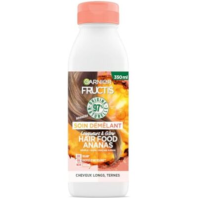 Garnier Fructis Hair Food Après-Shampooing Démêlant Longueurs & Glow à l'Ananas Formule Vegan à 97% d'Origine Naturelle Pour Cheveux Longs & Ternes 350 ml - Publicité Garnier Fructis Hair Food Après-Shampooing Démêlant Longueurs & Glow à l'Ananas Formule Vegan à 97% d'Origine Naturelle Pour Cheveux Longs & Ternes 350 ml - Publicité