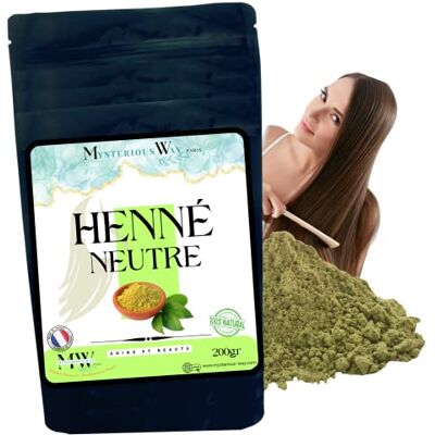 Mysterious Way Henné neutre en poudre cheveux Incolore soin cheveux Anti Poux et pellicule Masque et Gommage pour visage, corps et soin peau naturel après shampoing- sans coloration cheveux (200g) - Publicité Mysterious Way Henné neutre en poudre cheveux Incolore soin cheveux Anti Poux et pellicule Masque et Gommage pour visage, corps et soin peau naturel après shampoing- sans coloration cheveux (200g) - Publicité