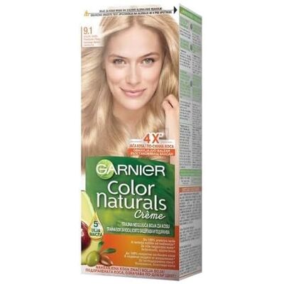 Garnier Color Naturals Lot de 3 crèmes nourrissantes pour cheveux N° 9.1 Blond clair - Publicité Garnier Color Naturals Lot de 3 crèmes nourrissantes pour cheveux N° 9.1 Blond clair - Publicité
