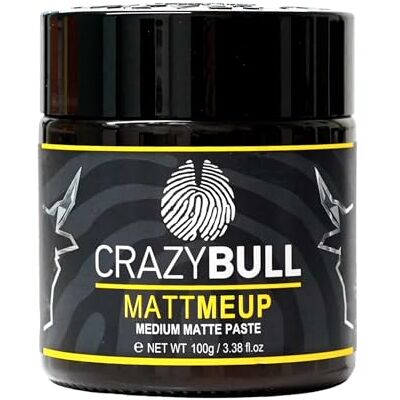 CrazyBull CRAZY BULL Matte Me Up 100ml – Pâte Texturisante pour Cheveux à Fixation Moyenne, Sans Alcool ni Huile, Style Défini Toute la Journée, Cire Mate pour Cheveux Secs ou Humides - Publicité CrazyBull CRAZY BULL Matte Me Up 100ml – Pâte Texturisante pour Cheveux à Fixation Moyenne, Sans Alcool ni Huile, Style Défini Toute la Journée, Cire Mate pour Cheveux Secs ou Humides - Publicité