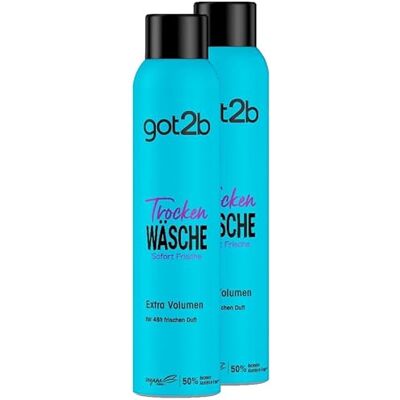 Got2B Schwarzkopf Shampooing sec extra volume (2 x 200 ml), shampooing sec avec effet fraîcheur instantanée & volume boost, shampooing sec sans résidus, jusqu'à 48 h de parfum - Publicité Got2B Schwarzkopf Shampooing sec extra volume (2 x 200 ml), shampooing sec avec effet fraîcheur instantanée & volume boost, shampooing sec sans résidus, jusqu'à 48 h de parfum - Publicité