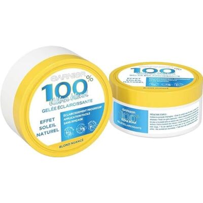Garnier 100% Ultra Blond Gelée Éclaircissante Tie & Dye, 3 Applications Possibles, Effets Soleil, 150 ml - Publicité Garnier 100% Ultra Blond Gelée Éclaircissante Tie & Dye, 3 Applications Possibles, Effets Soleil, 150 ml - Publicité