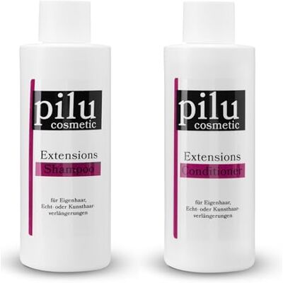 pilu cosmetic Extension Care Cheveux synthétiques et extensions de cheveux véritables protègent les cheveux et leur liaison (ensemble shampoing et après-shampooing, 1000 ml) - Publicité pilu cosmetic Extension Care Cheveux synthétiques et extensions de cheveux véritables protègent les cheveux et leur liaison (ensemble shampoing et après-shampooing, 1000 ml) - Publicité