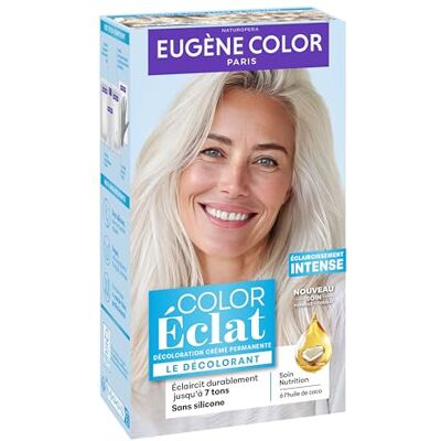 Eugène Color EUGENE COLOR Color Eclat Le Décolorant Décoloration intense Eclaircit durablement jusqu'à 7 tons - Publicité Eugène Color EUGENE COLOR Color Eclat Le Décolorant Décoloration intense Eclaircit durablement jusqu'à 7 tons - Publicité