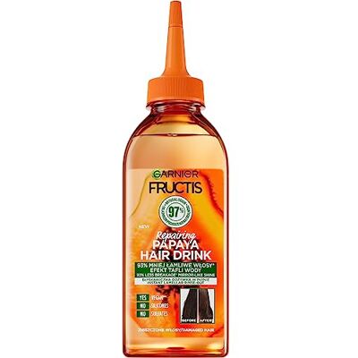 Garnier Fructis Hair Boisson Papaye Conditionneur lamellaire instantané liquide - Publicité Garnier Fructis Hair Boisson Papaye Conditionneur lamellaire instantané liquide - Publicité