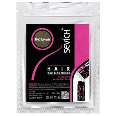 SEVICH Fibres capillaires Fibres capillaires originales Fibres de kératine naturelles pour cheveux fins 100 g Marron moyen - Publicité SEVICH Fibres capillaires Fibres capillaires originales Fibres de kératine naturelles pour cheveux fins 100 g Marron moyen - Publicité