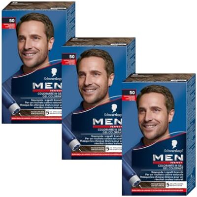 Schwarzkopf Men Perfect Gel Colorant Anti-Cheveux Blancs Homme Coloration Résultat Naturel – Application rapide et facile Sans Ammoniaque Châtain Clair 50 Lot de 3 - Publicité Schwarzkopf Men Perfect Gel Colorant Anti-Cheveux Blancs Homme Coloration Résultat Naturel – Application rapide et facile Sans Ammoniaque Châtain Clair 50 Lot de 3 - Publicité