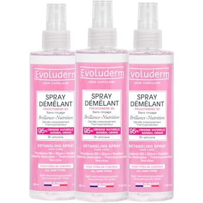 Evoluderm Spray Démêlant Express Brillance 250 ml 98% d'Origine Naturelle Fabrication Française Lot de 3 x 250 ml - Publicité Evoluderm Spray Démêlant Express Brillance 250 ml 98% d'Origine Naturelle Fabrication Française Lot de 3 x 250 ml - Publicité