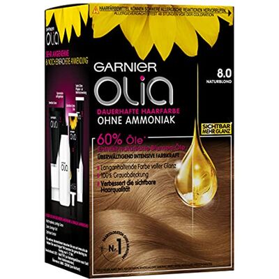 Garnier - Olia - 8.0 Blond Naturel - Sans ammoniac - Coloration des cheveux - Publicité Garnier - Olia - 8.0 Blond Naturel - Sans ammoniac - Coloration des cheveux - Publicité