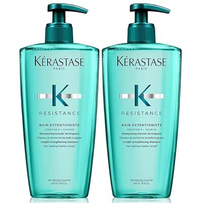 KÉRASTASE Résistance Bain Extentioniste, Shampooing Réparateur de Longueur, Créatine R et Taurine, 500 ml x 2 DUO - Publicité KÉRASTASE Résistance Bain Extentioniste, Shampooing Réparateur de Longueur, Créatine R et Taurine, 500 ml x 2 DUO - Publicité